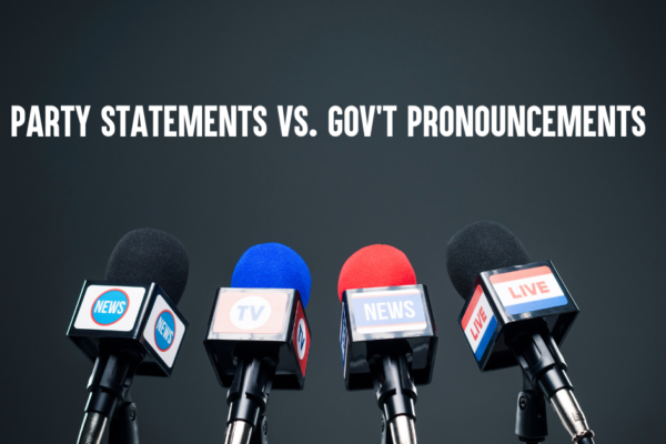 The independent press should not confuse party statements with government pronouncements