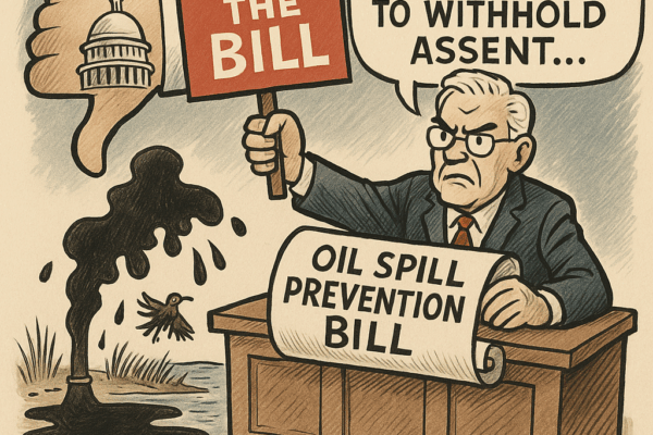 I strongly support Ms Janki’s appeal to withhold assent to oil spill prevention bill