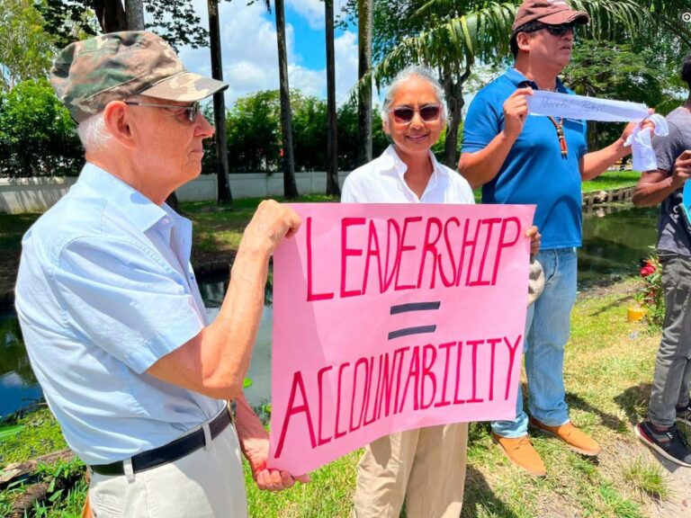 OGGN Members Protesting for MV Barima cause in Georgetown